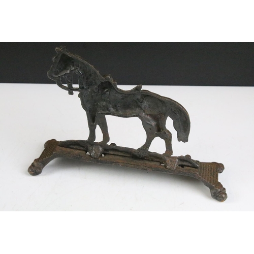 171 - Antique cast iron model of a Boer War horse, approx 21cm high