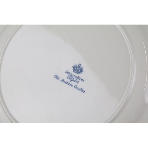 102 - Collection of late 19th / early 20th century ceramic blue & white plates to include Johnson Bros, Ru... 