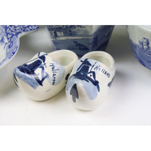 105 - Collection of mixed blue & white ceramics to include Spode Italian, Spode Blue Room Collection, Dutc... 