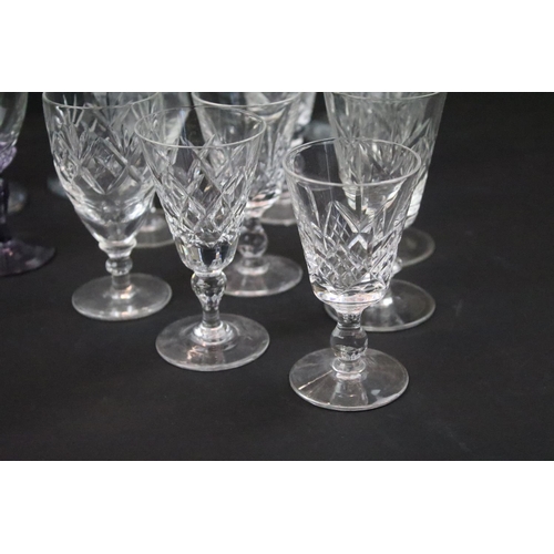 113 - Two boxes of crystal cut glass & other glassware, many in sets, to include Stuart, Brierley and a vi... 