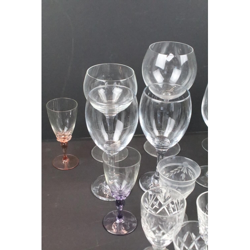 113 - Two boxes of crystal cut glass & other glassware, many in sets, to include Stuart, Brierley and a vi... 