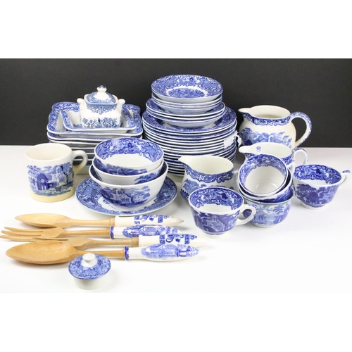 116 - George Jones & Sons 'Abbey' blue & white tea & dinner ware to include teacups & saucers, side plates... 