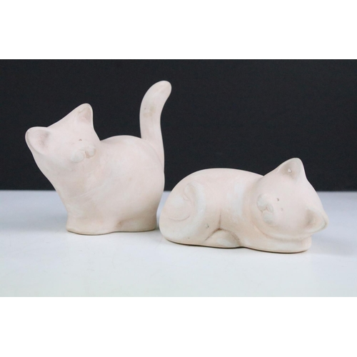 82 - Collection of ceramic figurines to include four Beswick cat figurines, a Beswick Mr Jeremy Fisher, a... 