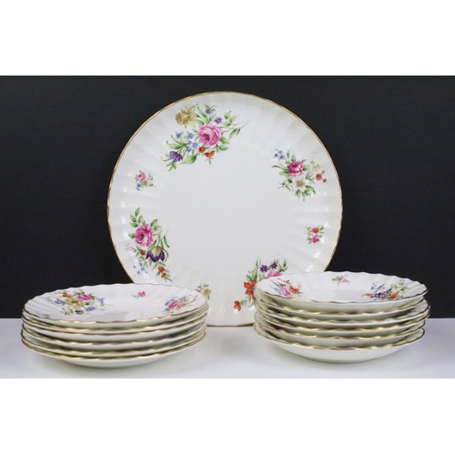 84 - Royal Worcester 'Roanoke' pattern coffee set to include tea cups, saucers, side plates and sandwich ... 