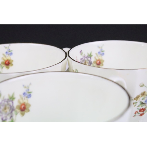 84 - Royal Worcester 'Roanoke' pattern coffee set to include tea cups, saucers, side plates and sandwich ... 