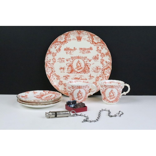 87 - Collection of 19th Century Victorian commemorative ceramics to include plate, two tea cups and three... 