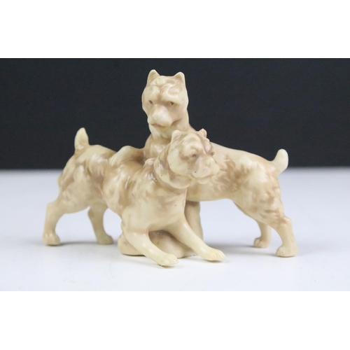 90 - Collection of ceramics dog figurines to include B&G Denmark dog, Royal Doulton figurines including c... 