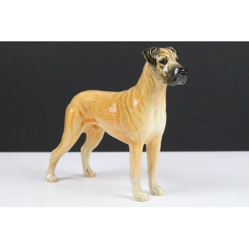 90 - Collection of ceramics dog figurines to include B&G Denmark dog, Royal Doulton figurines including c... 