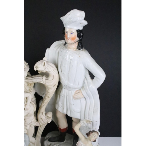 96 - Large collection of Staffordshire figures to include Scottish subjects, Continental figurines and a ... 