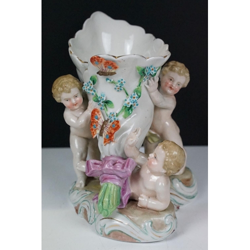 10 - Group of classical porcelain figures to include a Victorian Staffordshire pottery sheep (approx 8cm ... 