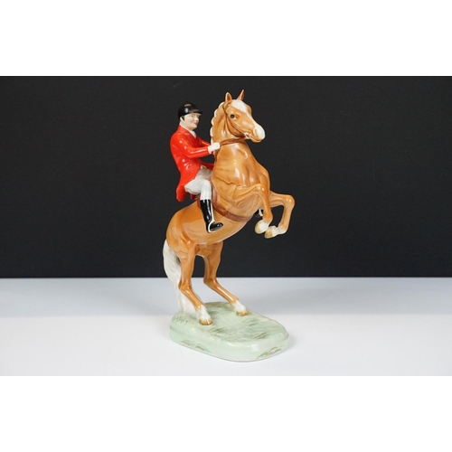 2 - Beswick Huntsman on Rearing Palomino, no. 868, approx 24cm high, Beswick label, impressed & printed ... 