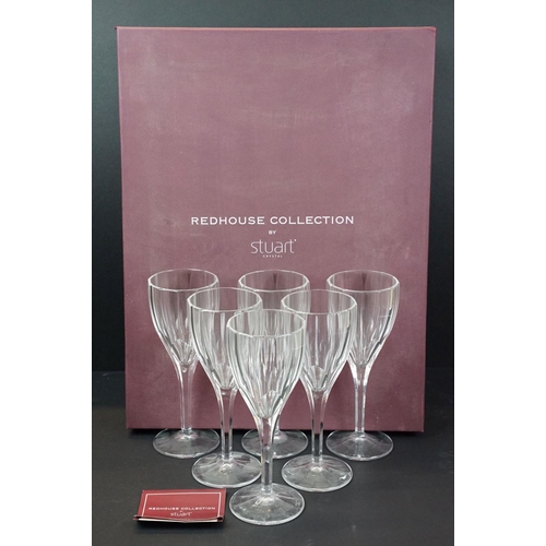 37 - Stuart Crystal - Redhouse Collection - A set of six wine glasses, approx 19.5cm tall