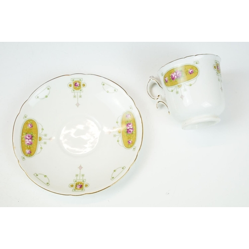 39 - Early 20th century set of Shelley coffee cups & saucers, pattern no. 8627, decorated with vignettes ... 