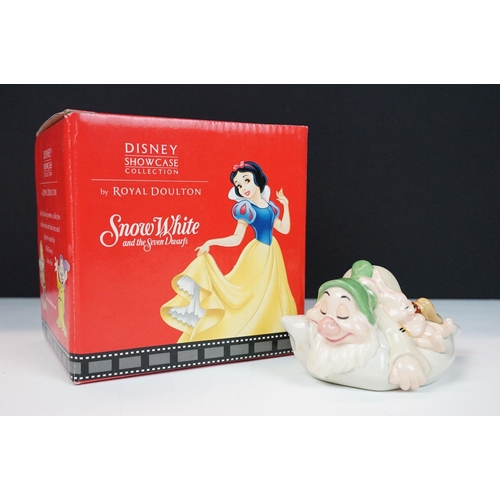 44 - Collection of 11 Royal Doulton Disney Snow White porcelain figures to include Snow White (DP 5), Doc... 