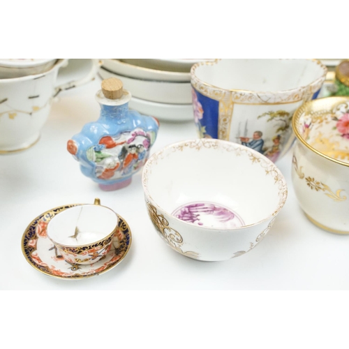 46 - Collection of mainly 19th century ceramics to include Royal Crown Derby, 19th century Samson style t... 