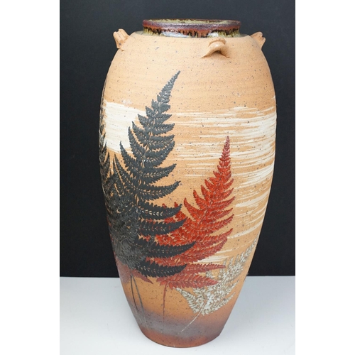 48 - Studio Pottery - An impressive studio pottery stoneware vase by Fumihiro Fuyushiba of the Rokou Kiln... 