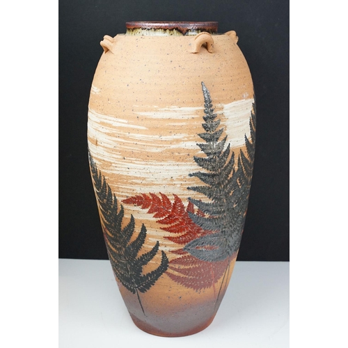 48 - Studio Pottery - An impressive studio pottery stoneware vase by Fumihiro Fuyushiba of the Rokou Kiln... 