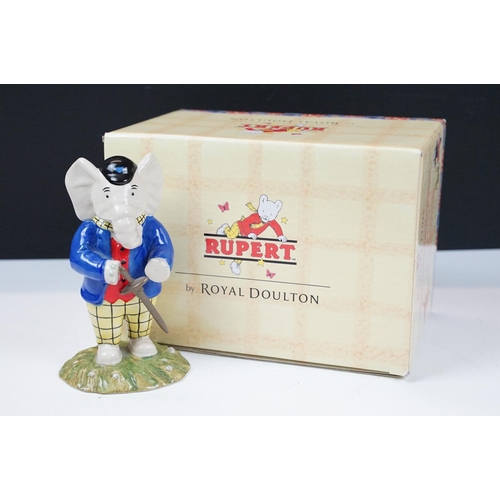 49 - Collection of Royal Doulton Rupert figurines in original boxes. Lot includes nine bears in total.