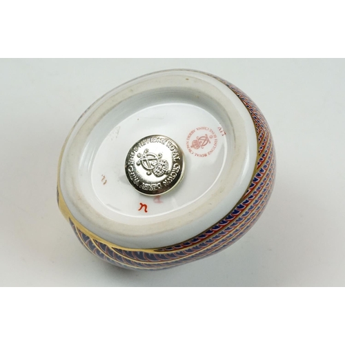 51 - Royal Crown Derby paperweight in the form of dormouse, in the Imari palette, with silver stopper, 5.... 