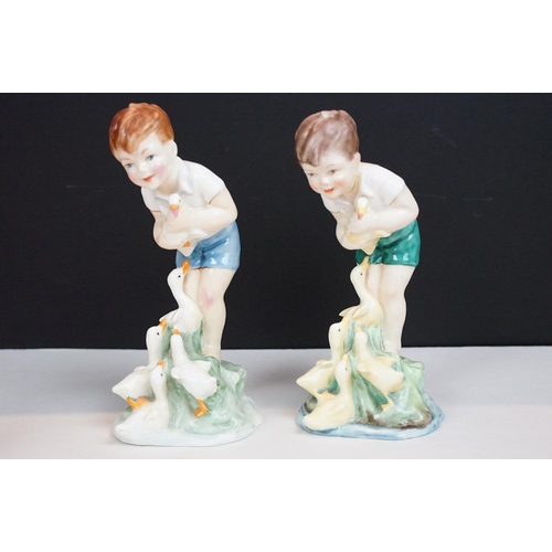 62 - Collection of nine Royal Worcester porcelain figures to include April (3416), Young Farmer, October ... 