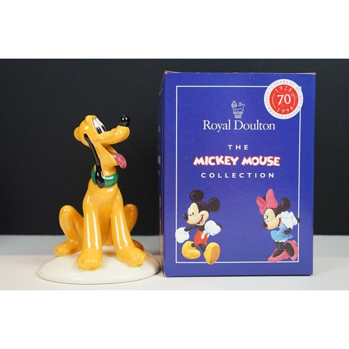 67 - Six boxed Royal Doulton 'The Mickey Mouse Collection' 70th Anniversary figures to include Pluto, Min... 