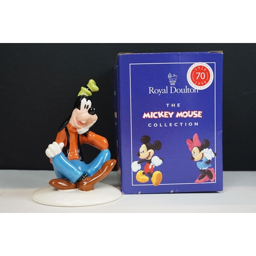 67 - Six boxed Royal Doulton 'The Mickey Mouse Collection' 70th Anniversary figures to include Pluto, Min... 