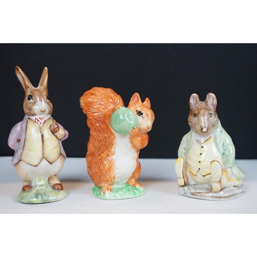 68 - Collection of 12 Beswick Beatrix Potter ceramic figures to include Benjamin Bunny, Old Mr Brown, Mrs... 