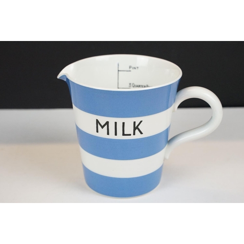 76 - TG Green Cornish Ware blue & white ceramics, four pieces, to include milk jug, mug & cover, water ju... 