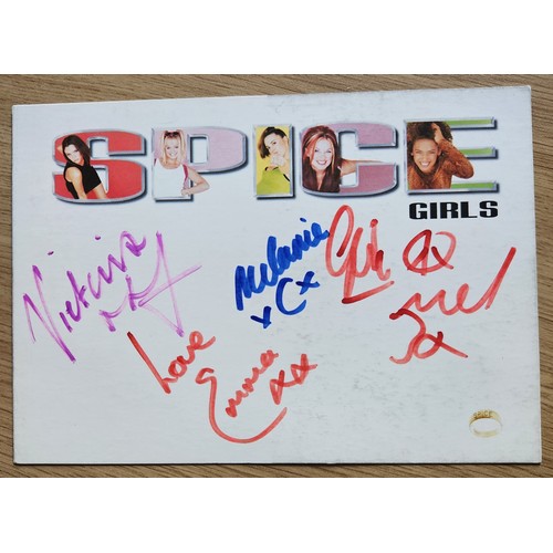 96 - An original 1996 publicity postcard signed by the Spice Girls - Spice up your life by bidding for th... 