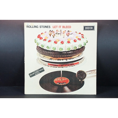 445 - Vinyl - 3 Rolling Stones LPs to include Let It Bleed (UK mono, no poster) Vg, Big Hits (UK stereo gr... 