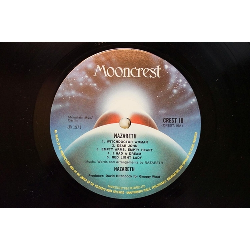 494 - Vinyl - 11 albums by Nazareth to include: Nazareth (UK 1974, Mooncrest - CREST 10) EX, Exercises (UK... 