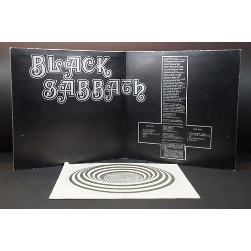 496 - Vinyl - 4 albums by Black Sabbath to include: Black Sabbath (UK 1970 large vertigo swirl and inner s... 