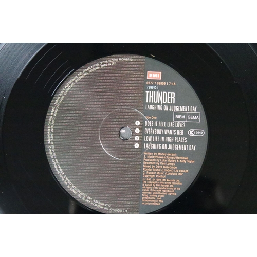 505 - Vinyl & Autographs - 3 Fully Signed Thunder LPs to include Behind Closed Doors (ltd edn blue & red v... 