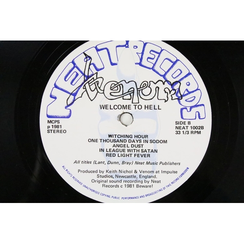 510 - Vinyl - Venom Welcome To Hell LP on Neat Records NEAT 1002, blue label variant, with rare poster and... 