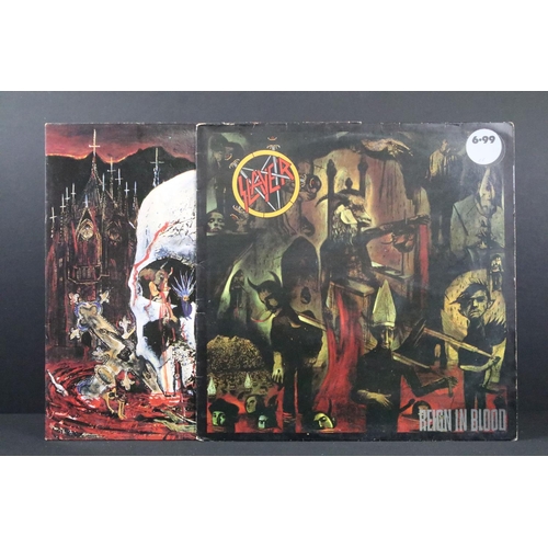 518 - Vinyl - 2 albums by Slayer to include: Reign In Blood (Original UK 1986 1st pressing with printed in... 