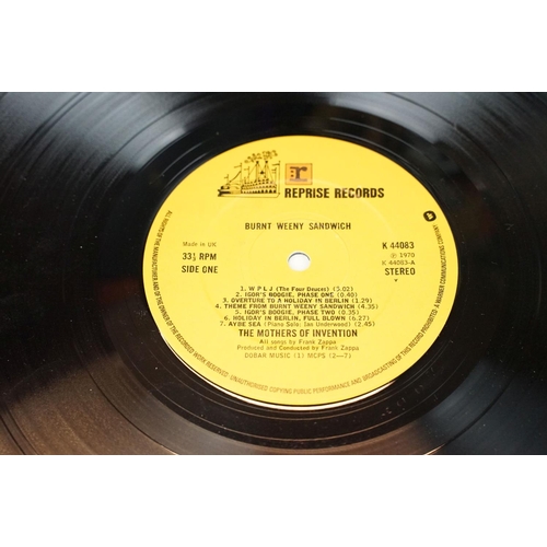 537 - Vinyl - 5 Frank Zappa / Mothers Of Invention LPs to include Burnt Weenie Sandwich (Reprise K44083) E... 