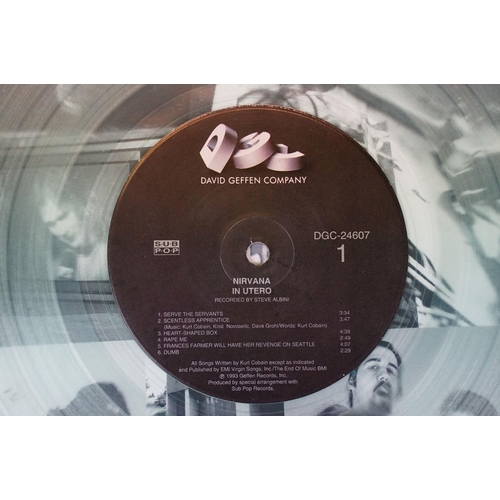 80 - Vinyl - Nirvana In Utero original 1993 US limited edition pressing LP on clear vinyl (Sub Pop DGC-24... 