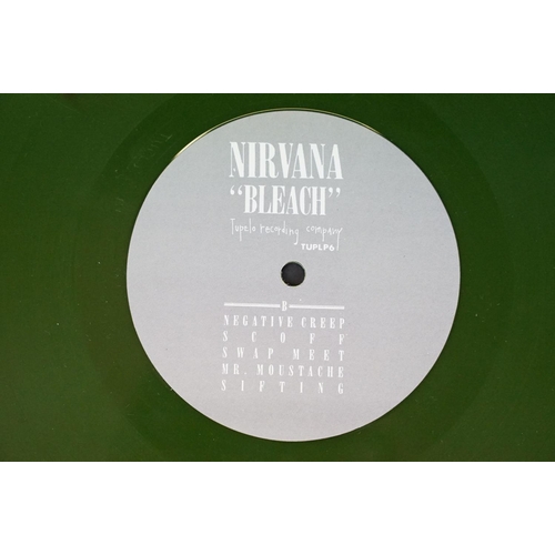 81 - Vinyl - Nirvana Bleach original UK 1989 limited edition pressing on dark green vinyl (TUP LP6). Slee... 