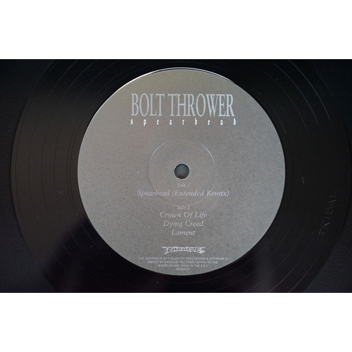 93 - Vinyl - Bolt Thrower – Spearhead. Original UK 1992 1st pressing, Earache – MOSH73T. VG+ (sticker rem... 