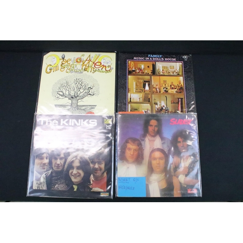 297 - Vinyl – Over 75 rock & pop LPs to include Family, The Move, Slade, The Kinks, Genesis, Barclay James... 