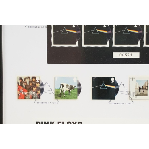 1563 - Memorabilia - Limited Edition Pink Floyd framed and glazed stamp presentation featuring Dark Side Of... 