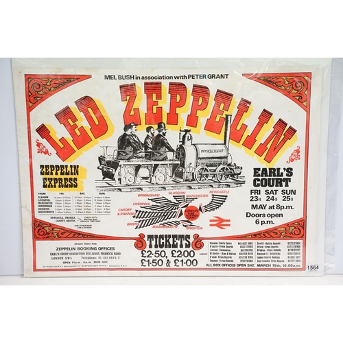 1564 - Memorabilia - Led Zeppelin Earls Court 1975 poster. Some staining to edges, and small losses. Variou... 