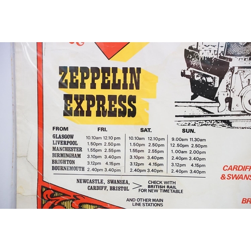 1564 - Memorabilia - Led Zeppelin Earls Court 1975 poster. Some staining to edges, and small losses. Variou... 