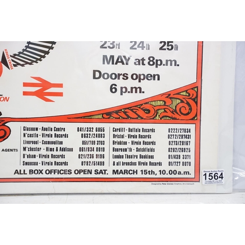 1564 - Memorabilia - Led Zeppelin Earls Court 1975 poster. Some staining to edges, and small losses. Variou... 