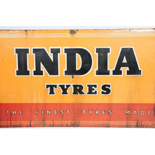 1 - Advertising - Large India Tyres 'The Finest Tyres Made' enamel sign, 71