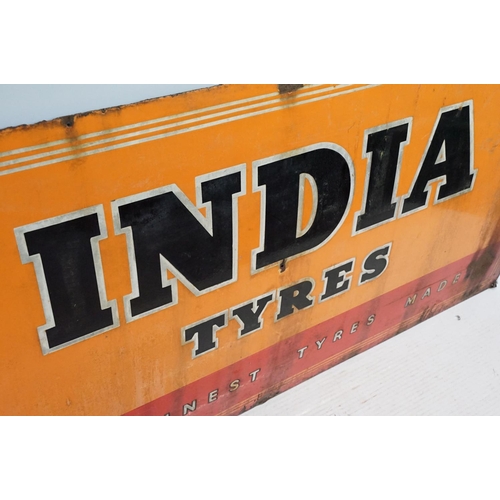 1 - Advertising - Large India Tyres 'The Finest Tyres Made' enamel sign, 71