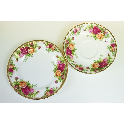 120 - Royal Albert 'Old Country Roses' tea set to include teapot, 8 teacups & saucers, 8 tea plates, milk ... 