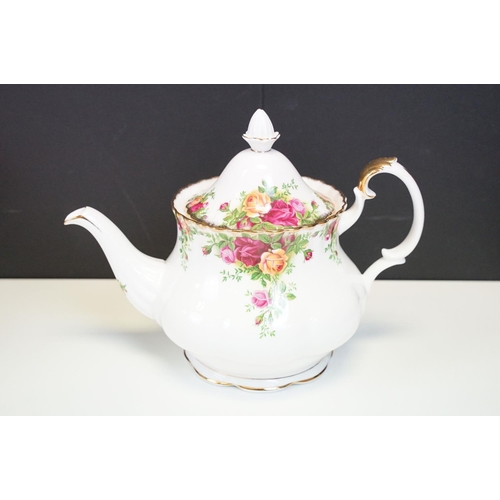 120 - Royal Albert 'Old Country Roses' tea set to include teapot, 8 teacups & saucers, 8 tea plates, milk ... 