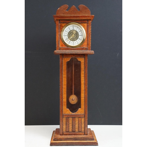 124 - Late 19th / early 20th century chiming mantel clock, the white enamel dial with black Roman numerals... 