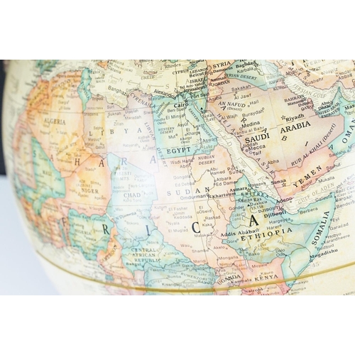 130 - Replogle World Classic Series 16 inch diameter globe, raised on a circular metal foot